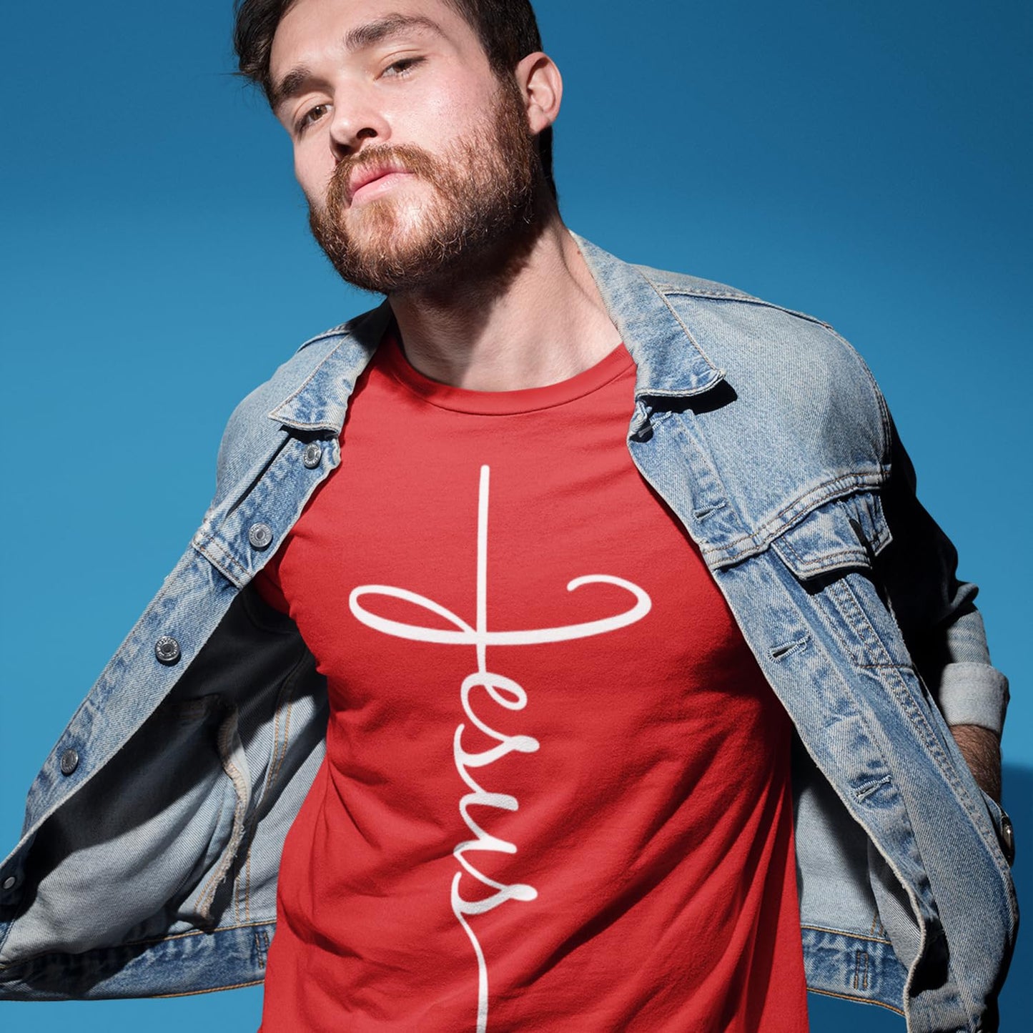 Jesus Cross Script T-Shirt Medium Black 0