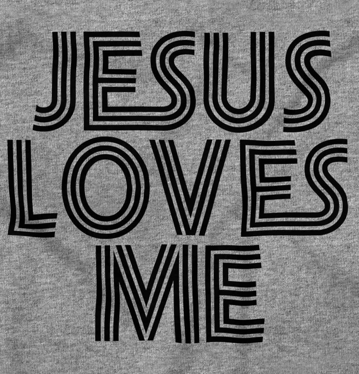 Brisco Brands Jesus Loves Me Retro Christian Baby Romper Boys or Girls