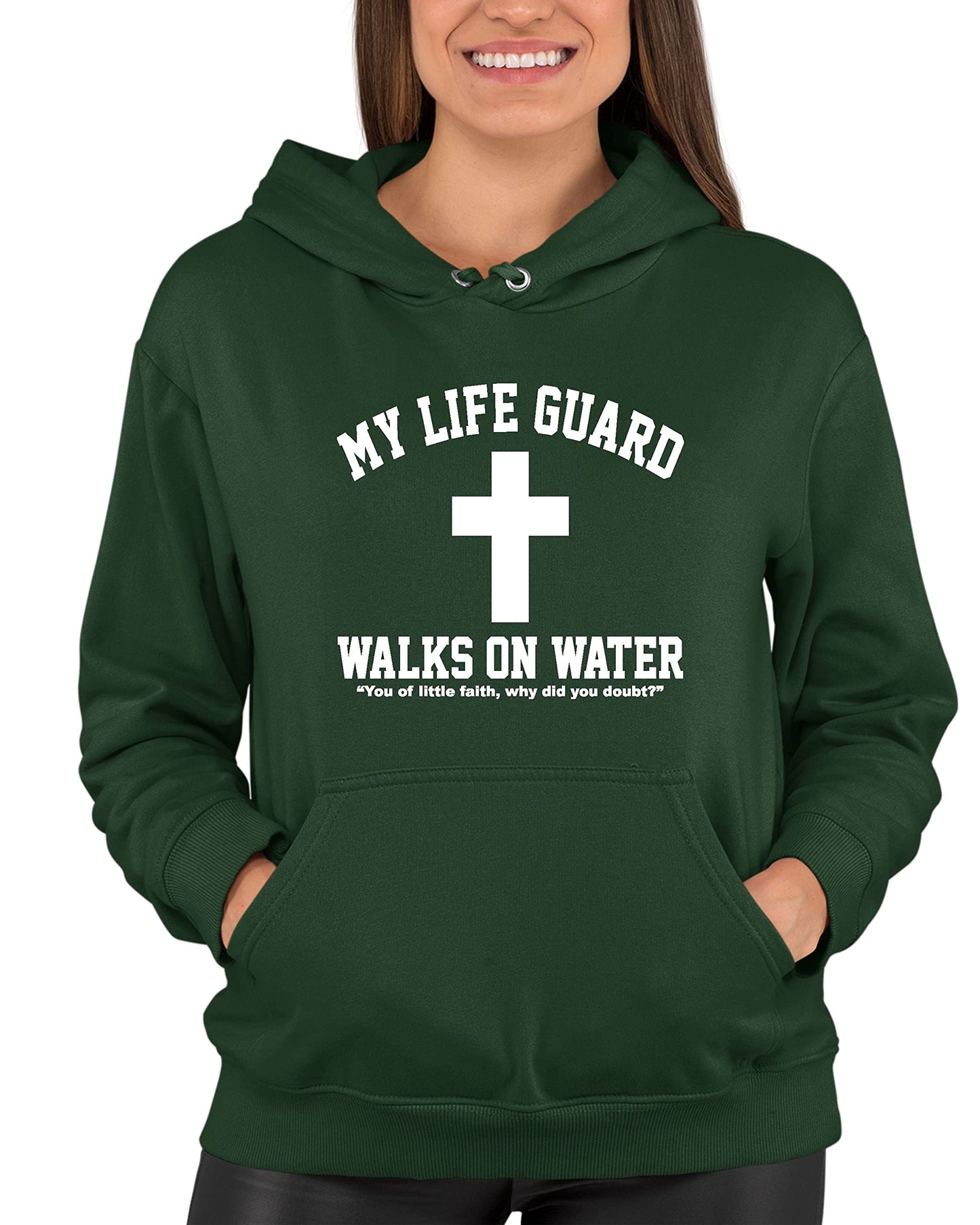 Go All Out Large Red Mens Jesus Walks On Water Christian Easter Gift Idea Sweatshirt Hoodie