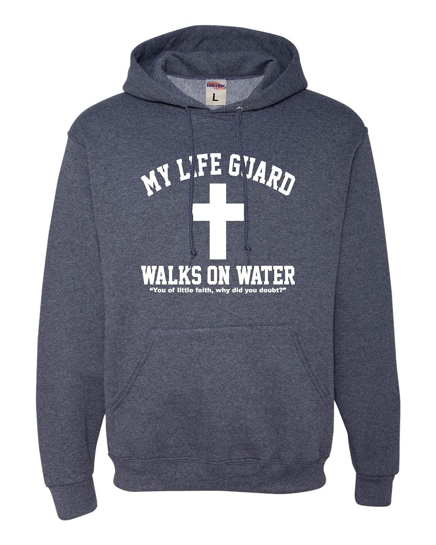 Go All Out Large Red Mens Jesus Walks On Water Christian Easter Gift Idea Sweatshirt Hoodie