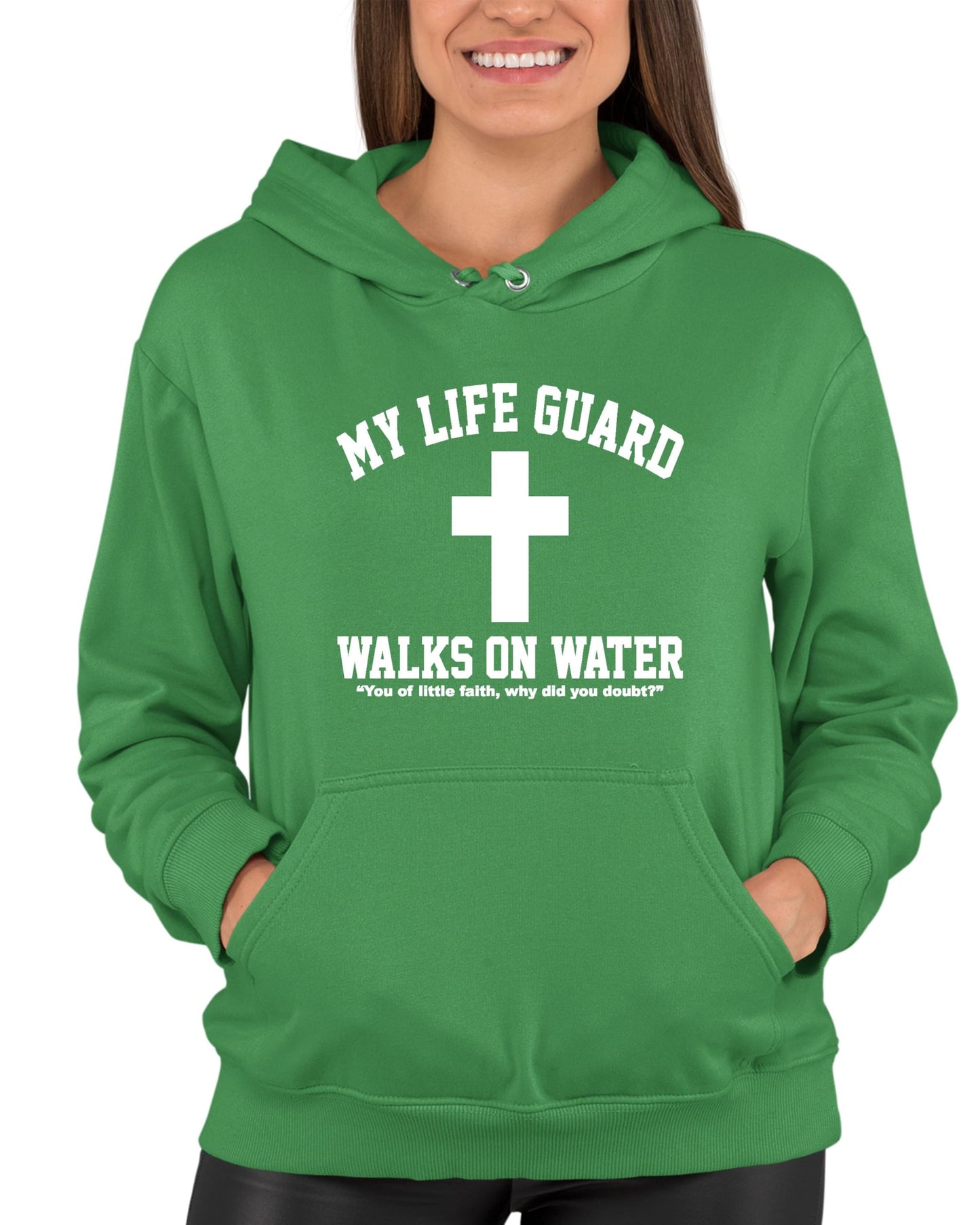 Go All Out Large Red Mens Jesus Walks On Water Christian Easter Gift Idea Sweatshirt Hoodie