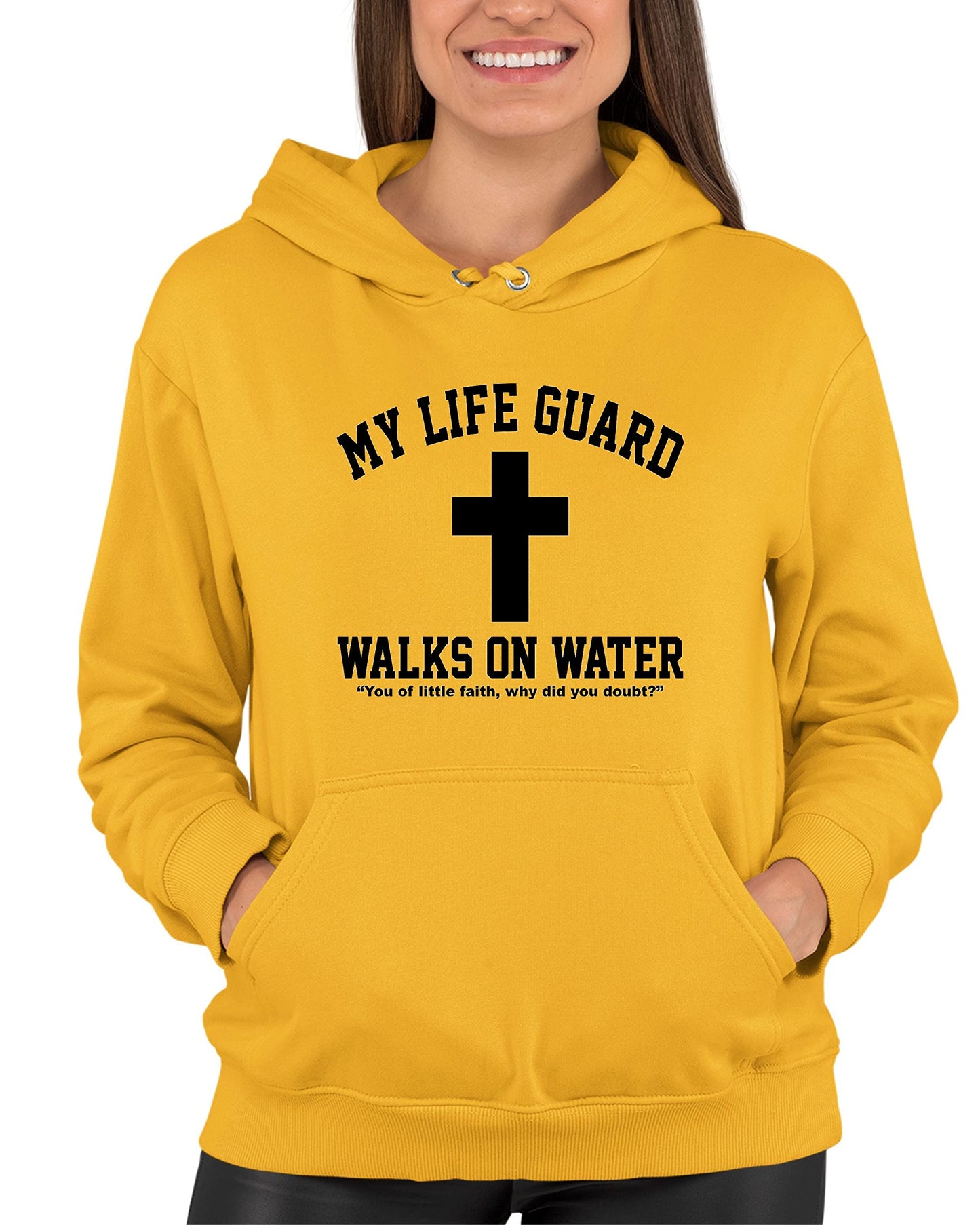 Go All Out Large Red Mens Jesus Walks On Water Christian Easter Gift Idea Sweatshirt Hoodie