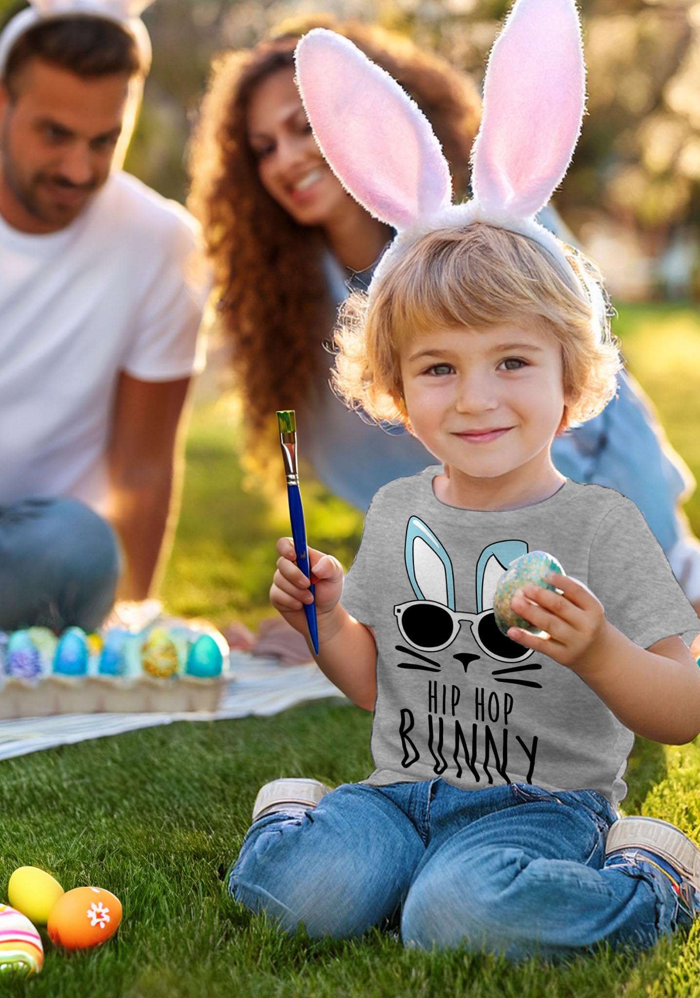 Easter No Bunny Loves Me Like Jesus Toddler Kids T-Shirt 3T California Blue