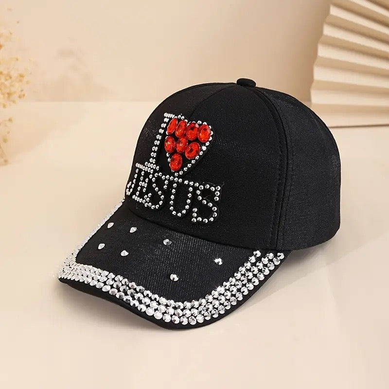 Trendy Rhinestone Baseball Cap